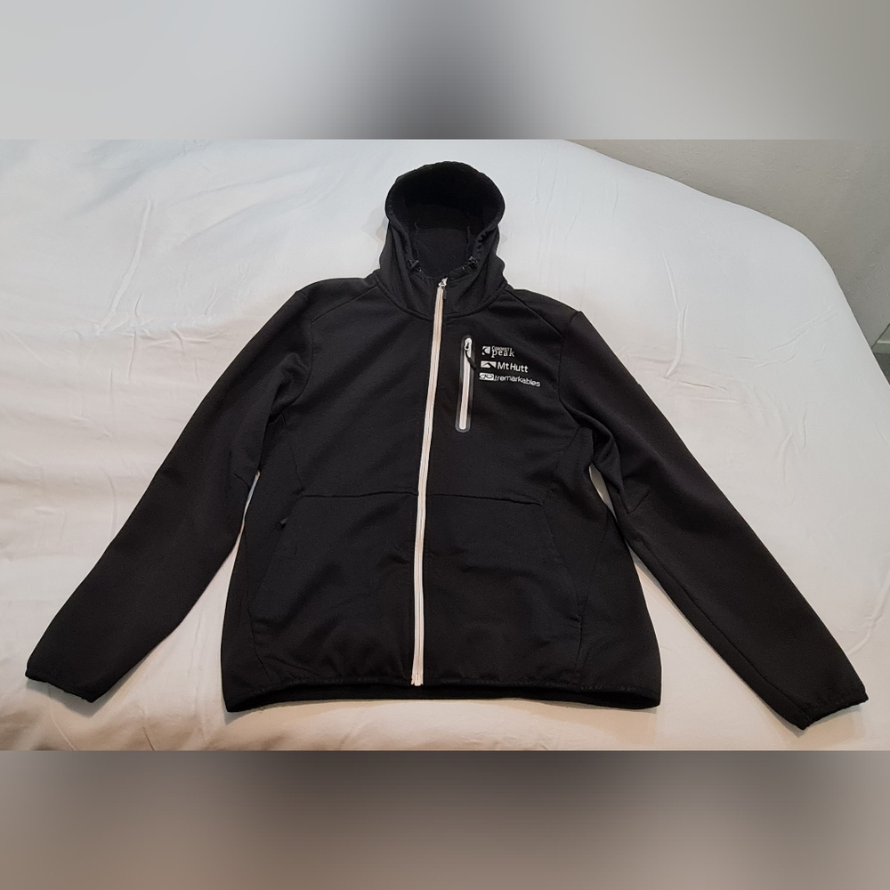 Black Zip-Up Hoodie Water Resistant